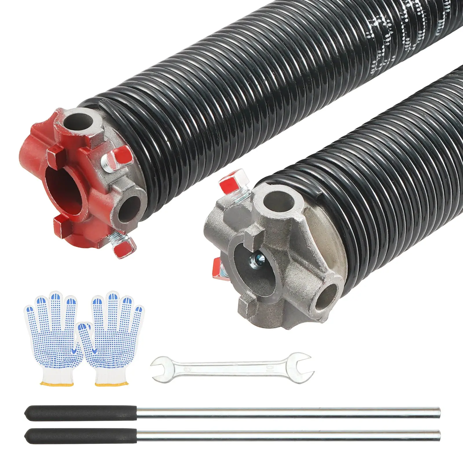 【Summerfinds】VEVOR Garage Door Torsion Spring Pair Set, Garage Door Springs (0.207x2x22"), 16000-Cycle High Cycle Life, Electrophoresis Coated, Non-Slip Winding Bars, Gloves + Wrench