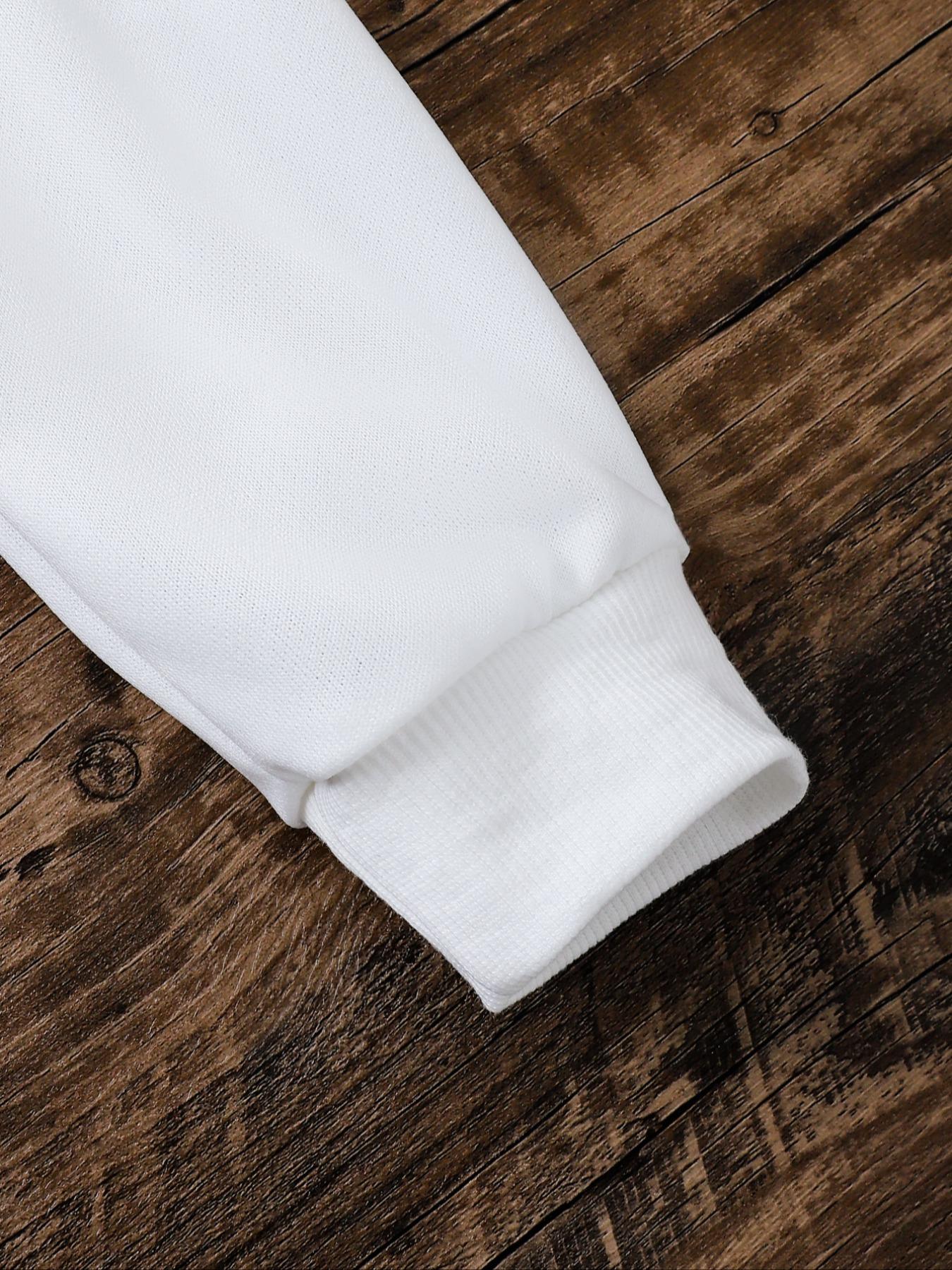 Boys' Casual Fashion Comfortable Letter Print Tee, Micro-Elastic Fabric, Perfect for Spring & Fall Seasons, Cute Graphic Tee, Graphic Print Hoodie