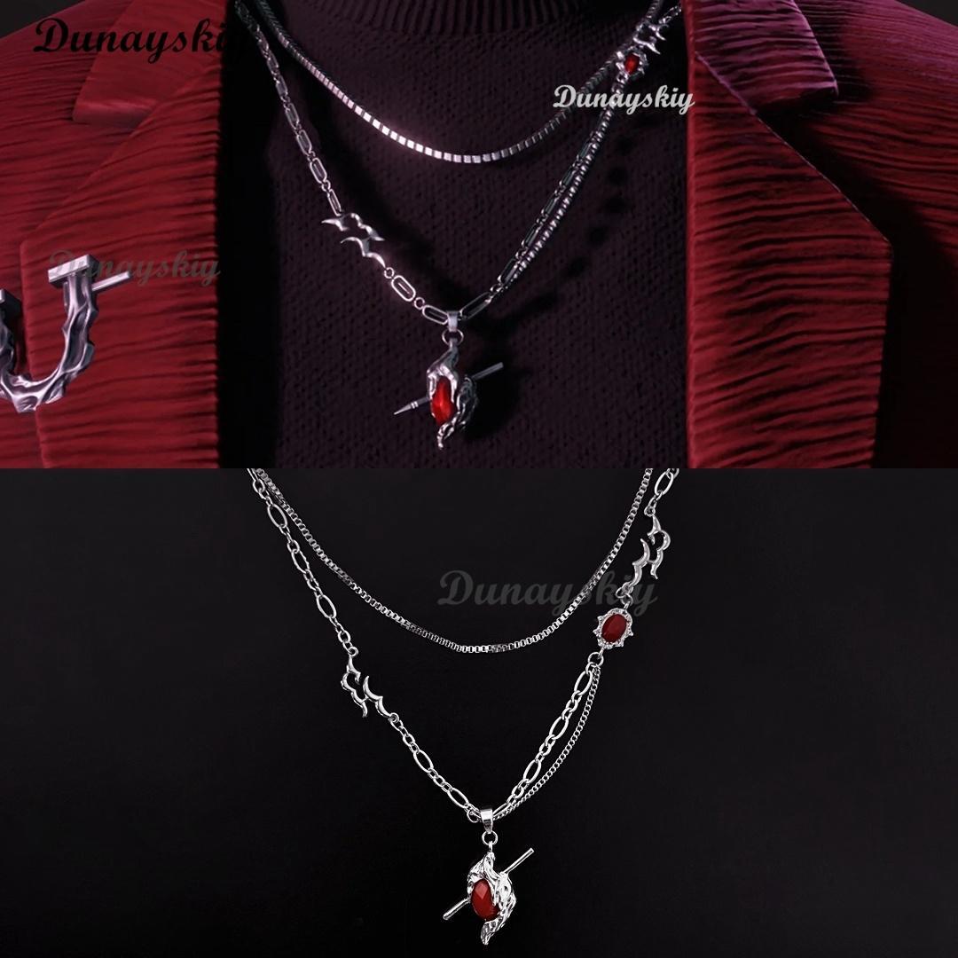 Anime Love and Deepspace Sylus Cosplay Collarbone Necklace Ornament Pendant Cartoon Accessorie Decorate Game Birthday Xmas Gift