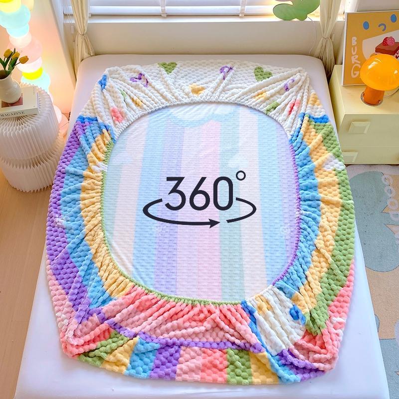 Thickened Cartoon Bedding Set, 1 Count Fitted Sheet & 2 Counts Pillowcase without Filler, Warm Touch Dustproof Soft and Comfortable Bedding, Soft Breathable Sheet, Bedding Sheets, Suitable for Bedroom and Guest Rooms #GLOBAL PICKS