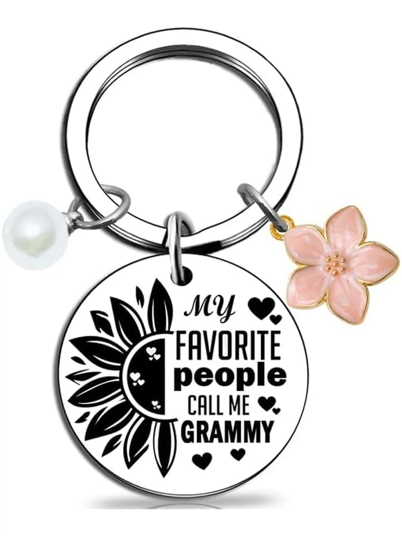 Grammy Gifts Grammy Gift Ideas Grammy Keychain for Grandma Grandmother Nana Appreciation Gift from Grandkids Grandson Granddaughter for Mothers Day Birthday Flower Accessories