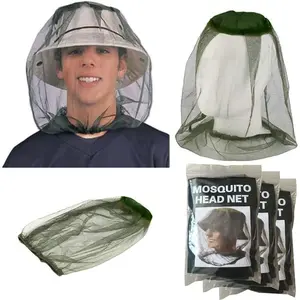 Mosquito Head Mesh Nets,Gnat Face Netting Protection, Fly net Garden,Camping,Hunting,Mosquito Netting Head and face,Personal Mosquito hat net mask(3pcs, Black, Gray, Military)