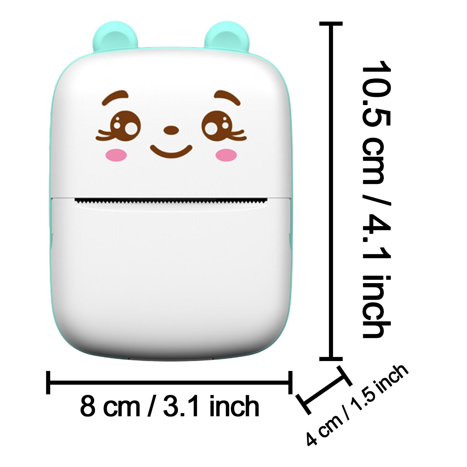 Kids Bluetooth-compatible Printer Gift Set, Portable Mini Wireless No Ink Printer with 5 Paper Rolls & Color Pens, Perfect Birthday Xmas Gift