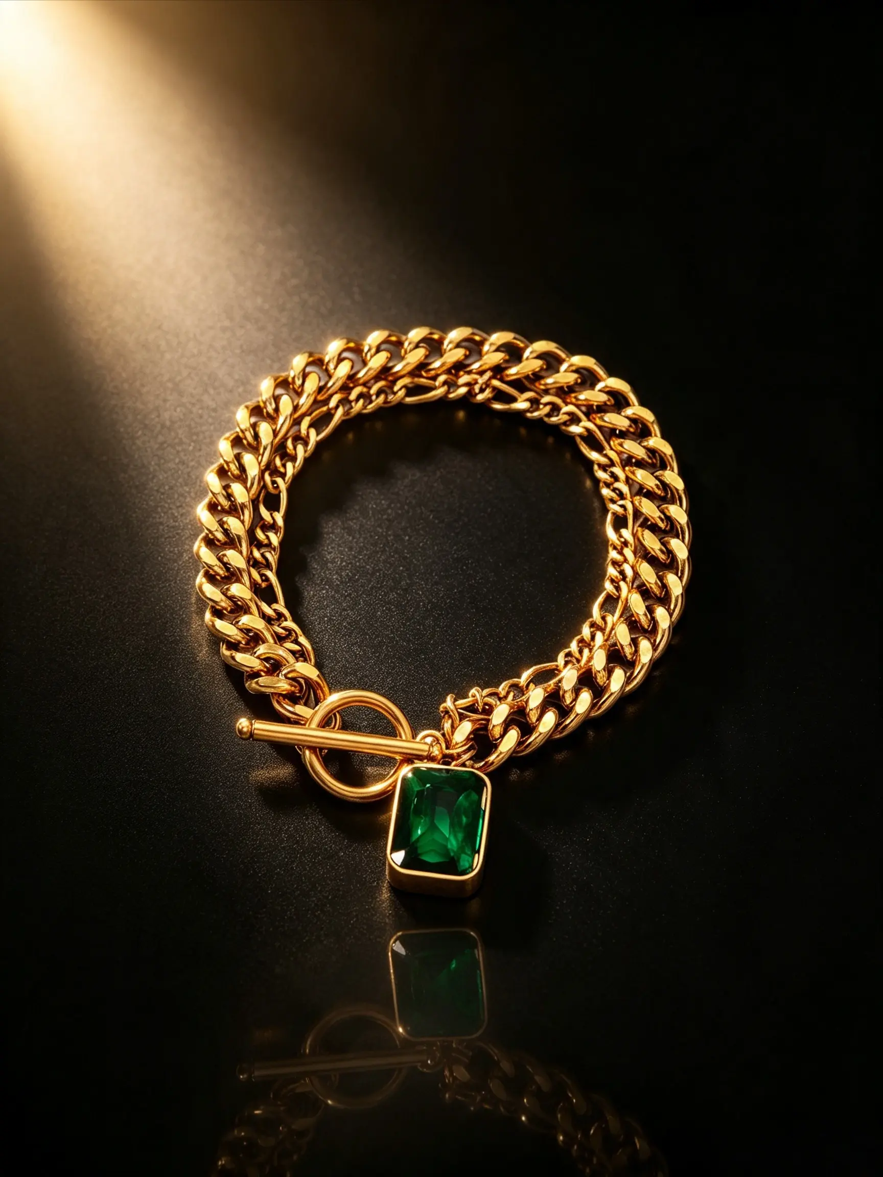 316 Stainless Steel Gold Cuban Chain Bracelets Multiple Styles Dainty Mesh Twisted Chain Wrist Jewelry Inlaid Rhinestone Imitation Emerald Green Turquoise Shell Butterfly Heart Charm Hypoallergenic Fade Resistant for Daily Commute Street Outfit Music