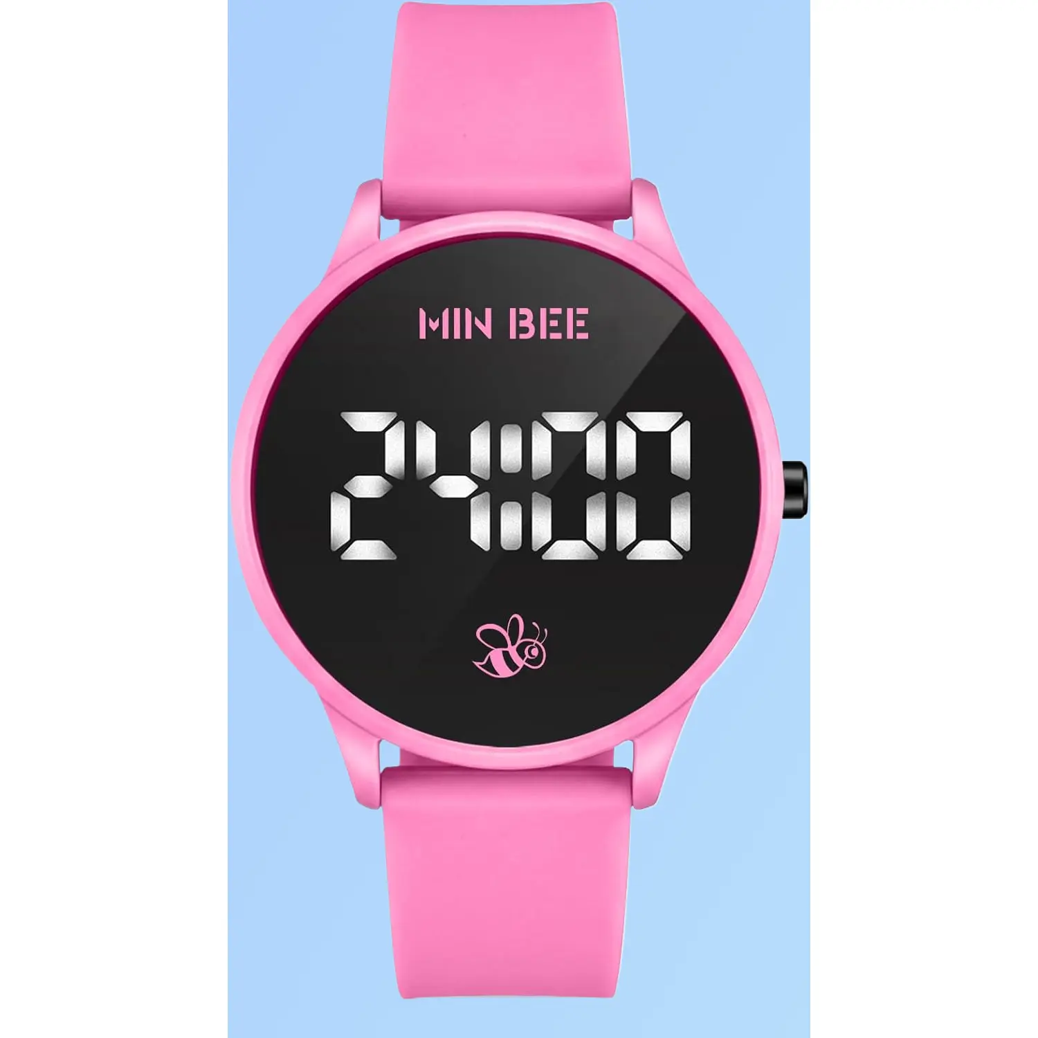 Women's Ceramic Digital Watch - Pink, Ceramic-Metal Case, Large Face with Big Numerals, Easy-Reader Silicone Wristwatch, LED Display Sports Watch, Ceramic Digital Watches