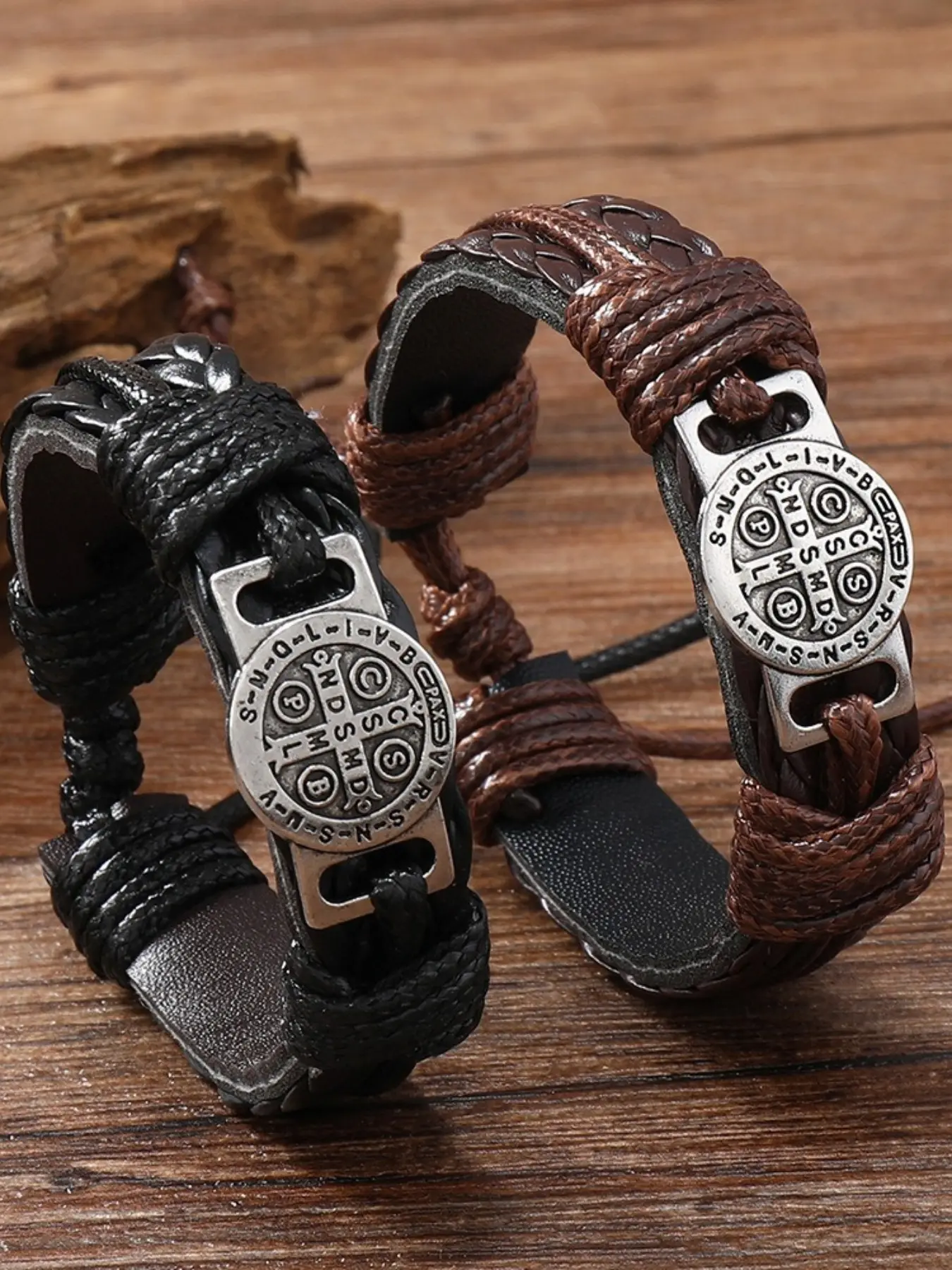 New European and American Fashion Jewelry, Alloy Leather Simple Bracelet, Vintage High-End Design, Men's Wristband, Stylish Accessory