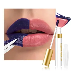Warm Rose Peel Off Lip Stain with Tweezer, Matte Long Lasting Waterproof Non-Stick Cup High Pigmented 24H Wear Lipstick Lip Gloss for Women, Shade 01
