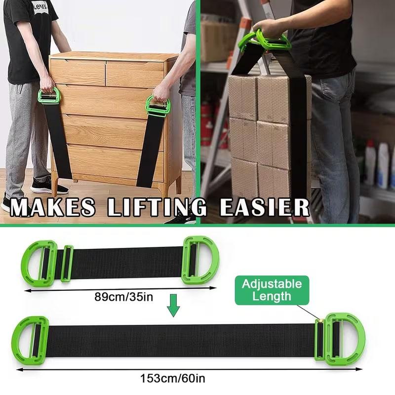 Lifting strap, single-person adjustable handle lifting sling, used for transporting furniture, electrical appliances, and heavy objects, with a load capacity of up to 500 pounds