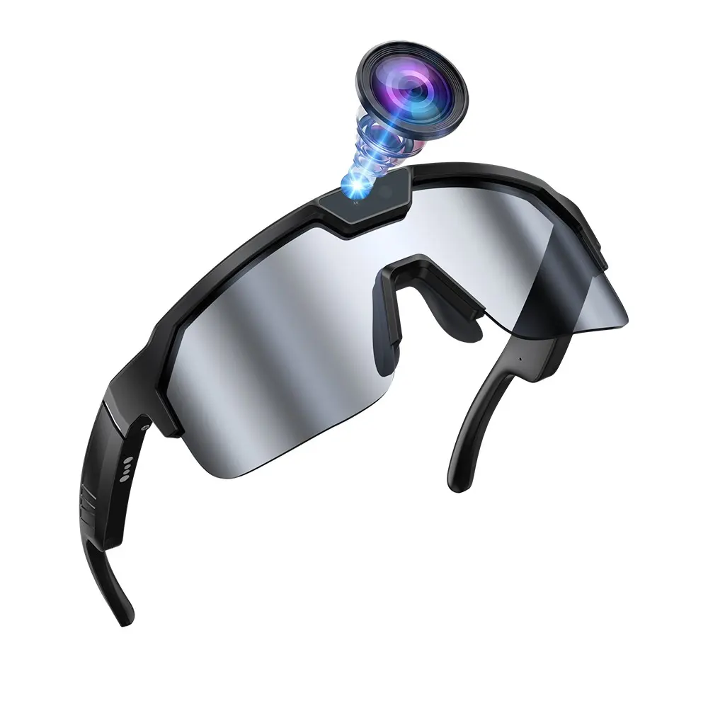 Sport Multifunctional Smart Glasses with Camera, 8MP Anti-Shake Camera, 4GB Memory Build-in , 1200P Video Recording,  ABS+PC Frame, 270Mah Battery, Bluetooth Call ,Music Control ,AI Translation,AI  Image Recognition