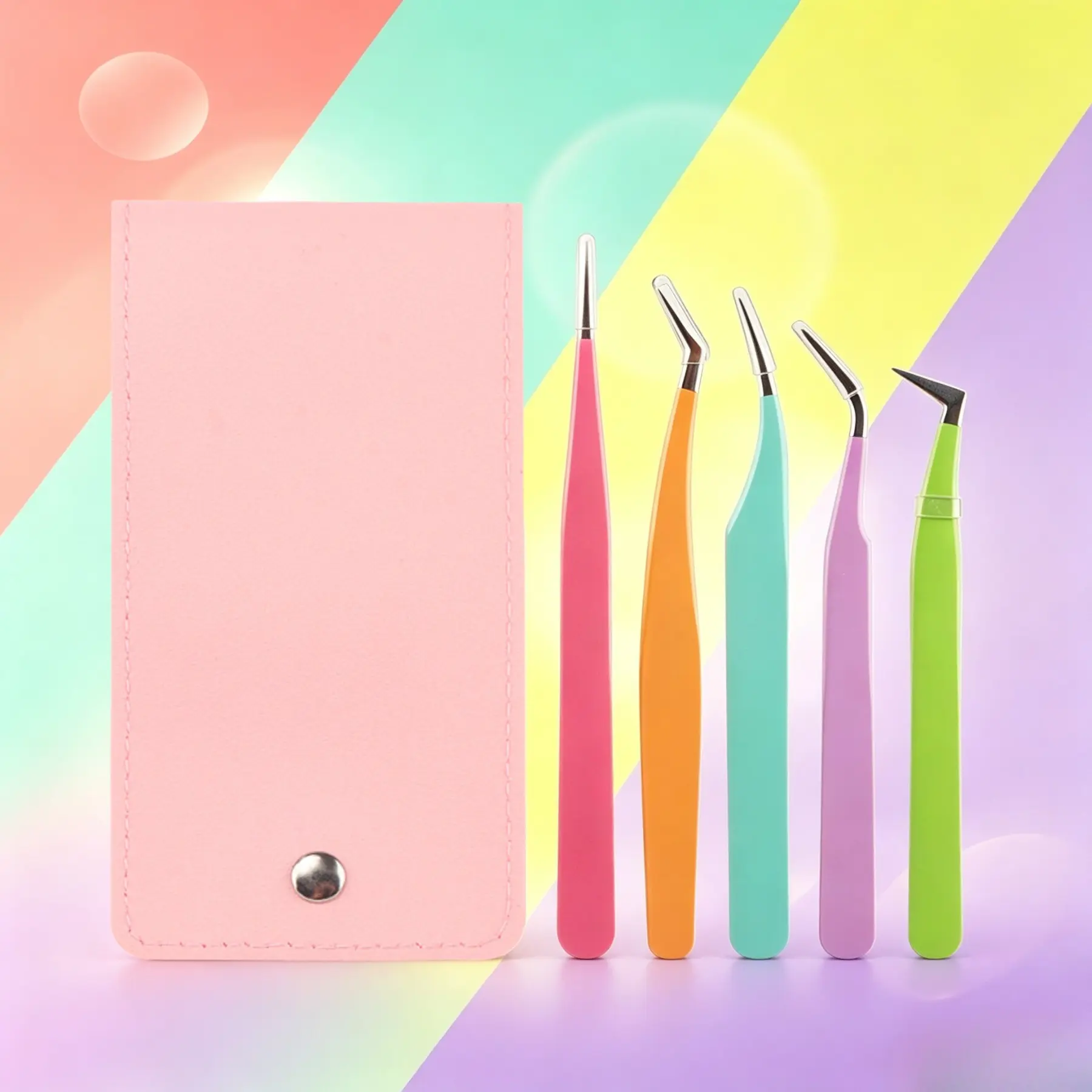 5pcs Eyelash Extension Tweezers High Precision，Straight and Curved Volume Lash Tweezers for Extensions，lash tweezers for eyelash extensions， Crafting， Girls Women Beginners