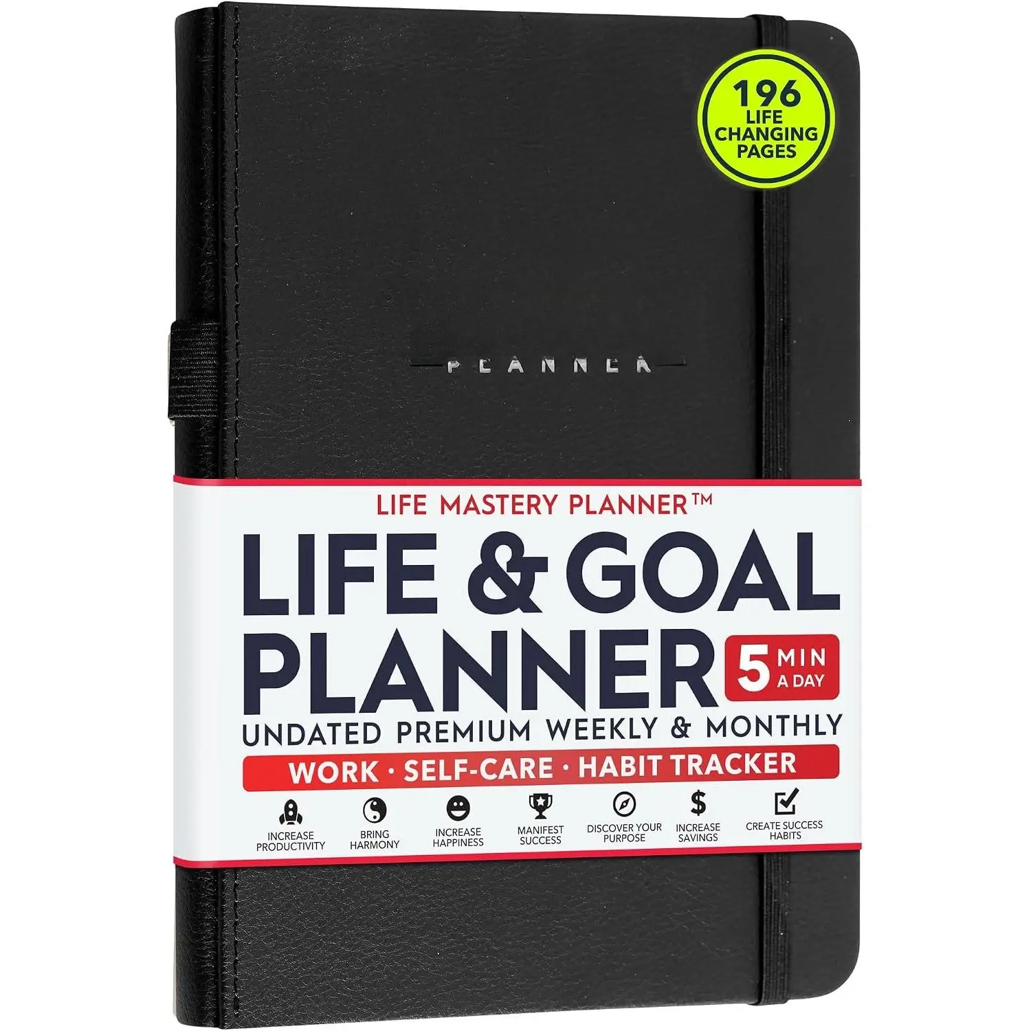 Life  Planner - A 12 Month  to Crush Your Goals, Increase Productivity, Passion,  & Happiness - Weekly & Monthly Life Planner