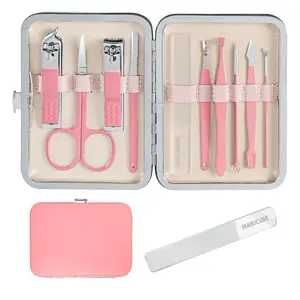 10 in 1 Professional Pink Manicure Kit for Women, Complete Nail Care Set with Toe Nail Clippers, Portable Travel Beauty Tool Set