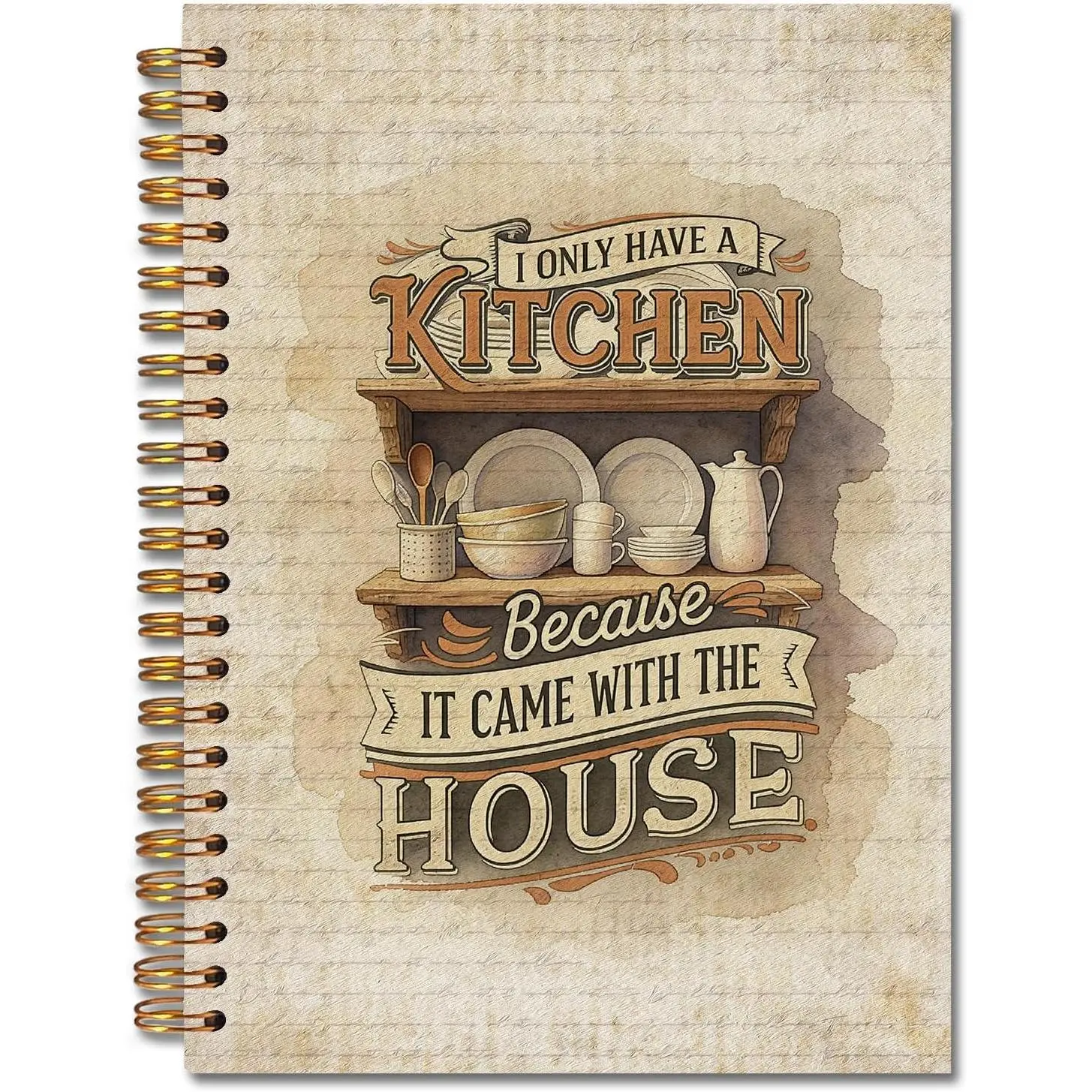 Funny  Kitchen Quote Spiral Notebook,  Chef Cook Cooking Lover Gifts Journal for Women, I Only Have a Kitchen Hardcover Notebook Journal Office School Supplies, 5.5x8.3