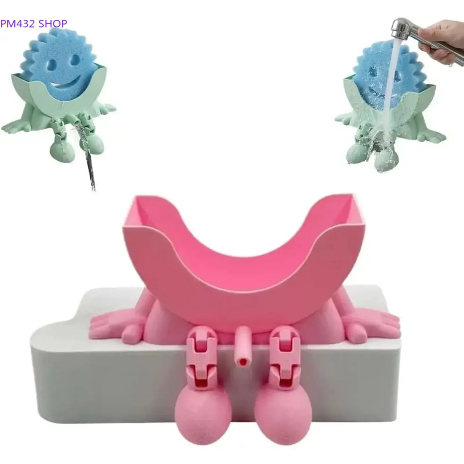 Cute Drainage Kitchen Sponge Holder – Funny Sponge Daddy & Dish Mommy Sink Storage Rack, Quick Draining Anti-Dirt Kitchen Organizer for Dishwashing, Daily Cleaning & Home Use