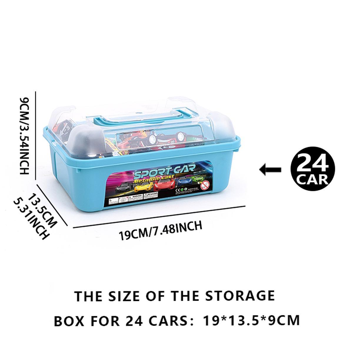 Random Color Pull-Back Car Toy with Storage Box, 24pcs/box Mini Race Cars, Birthday Gifts for Boys & Girls, Diecast Metal Car, Men Gifts #GLOBAL PICKS