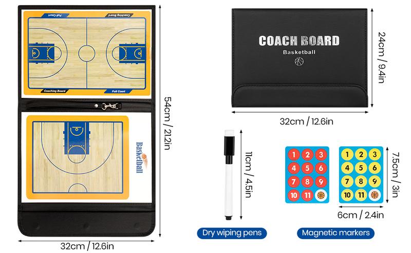 Basketball Coaching Board Coaches Clipboard Tactical Magnetic Board Kit with Dry Erase, Marker Pen and Zipper Bag (Basketball Board) (Basketball Coaching Board) (Basketball Coaching Board)