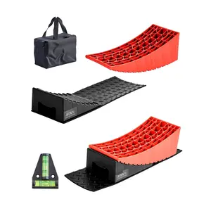 Camper Levelers 2 Pack RV Leveling Blocks for Travel Trailers and Motorhomes, 4-Inch Leveling Height, Supports Up to 8818.5 Lbs Per Pair, Concrete-Style Base, Easy to Use, Weather-Resistant for Stable Camp Setup