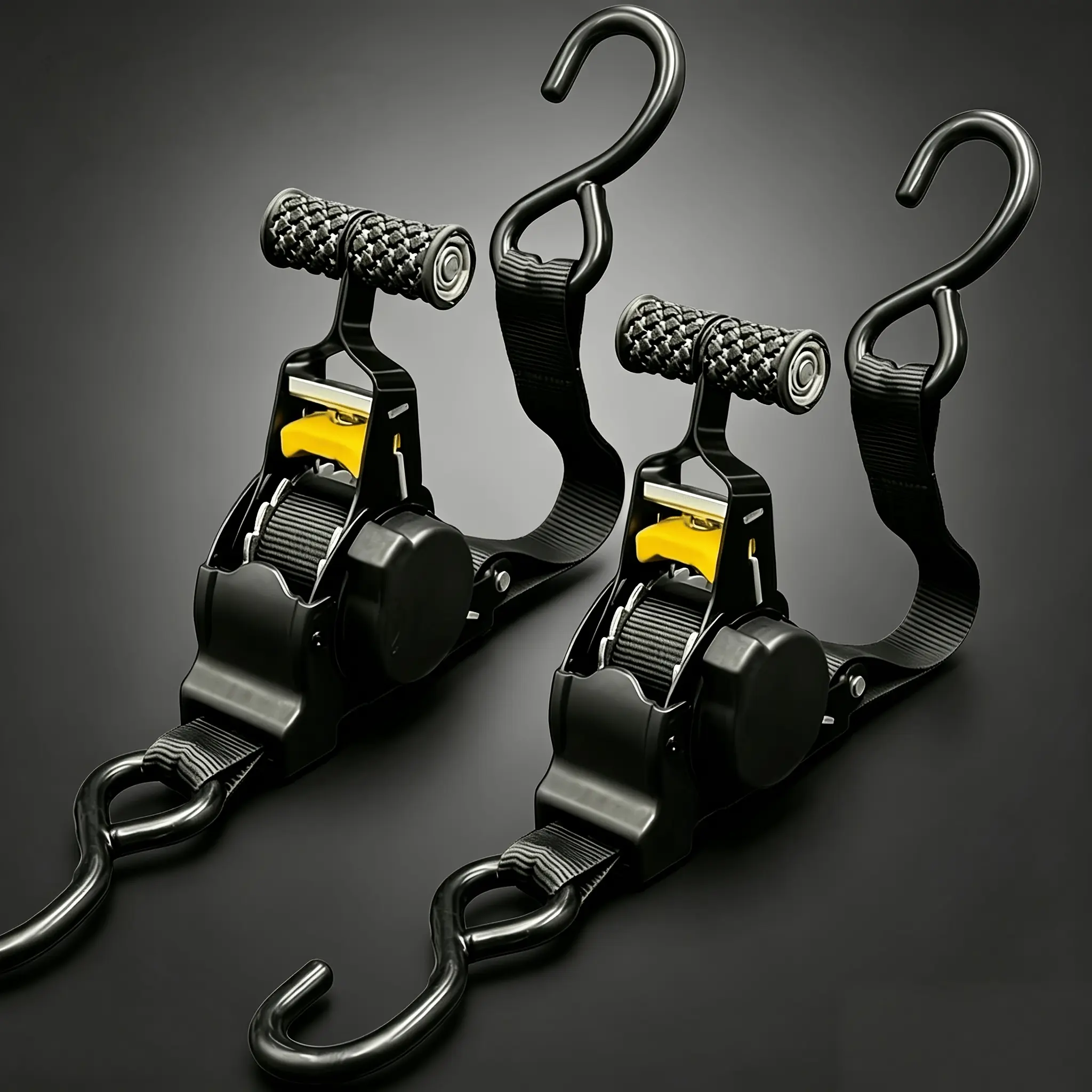 1/2pcs Heavy-duty Automatic Retractable Ratchet Strap-11-foot S-hook Strap With Padded Handle, Cargo Securing Strap, Working Load Limit 1, 500 Lbs, Suitable For Lorries, Freight Trailers, Motorbikes, Removals And Household Appliances