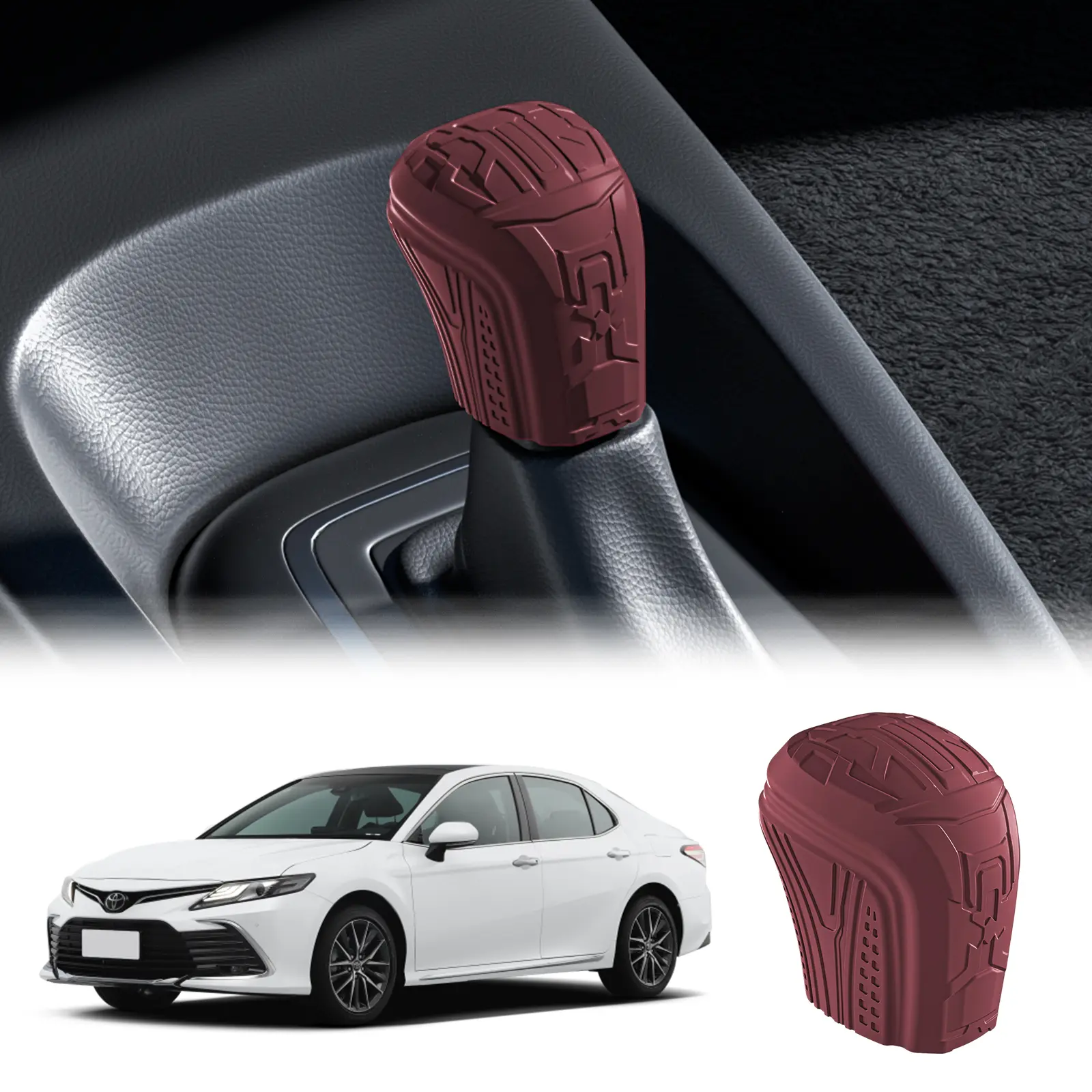 Suitable for Toyota 8th Camry Gear Shift Knob Cover,Silicone HardwareHandle | 2019-2024 Corolla Corolla Cross,Avalon,Allion,Levin,CHR,Gear Shift Knob,Handle Cover,Toyota Accessories,Decoration Protector