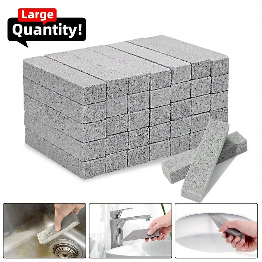 Tomnk 36/72pcs Pumice Stones, Pumice Cleaning Stick Without Dead Ends, Pumice Scouring Pad Pumice Stick Cleaner For Cleaning Toilet, Bathtubs, Kitchen Sink, Grill, Household