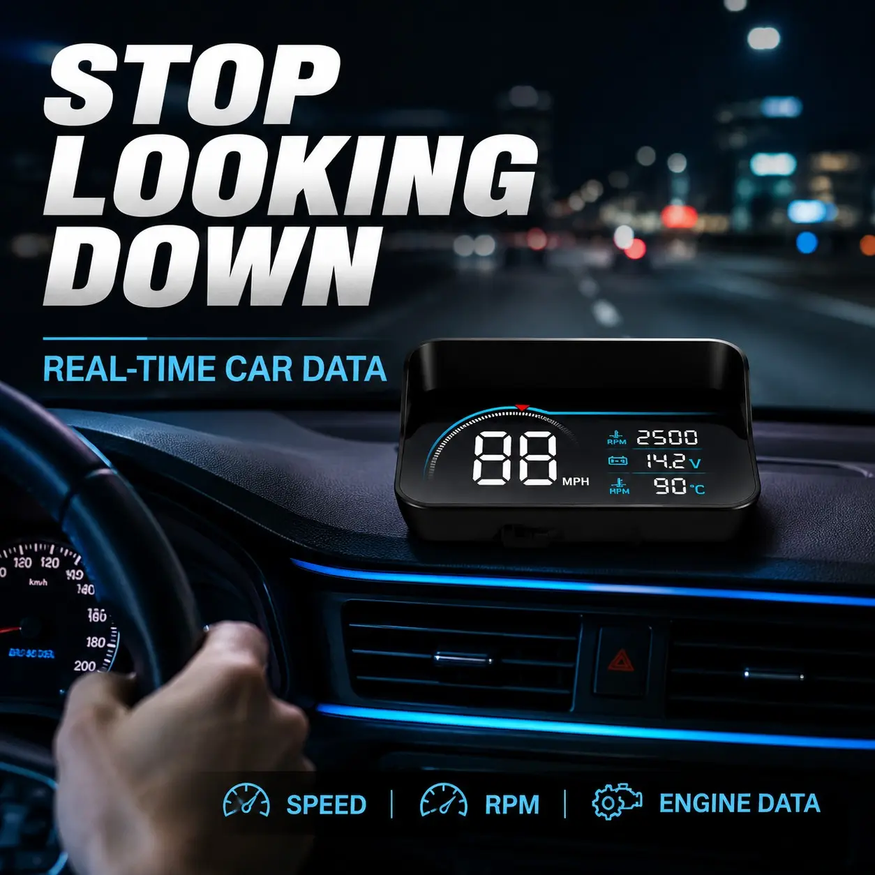 Upgrade Your Car 🚗 OBD2 HUD Head Up Display Projects Speed & Engine Data Onto Your Windshield