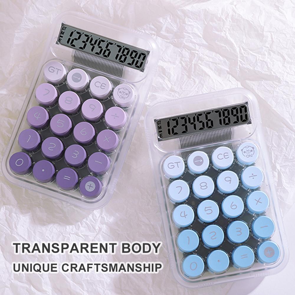 Circular Mechanical Desktop Calculator, Calculator with Display, 1 Count Battery Powered Calculator without Battery, Accounting Supplies for School Student Office