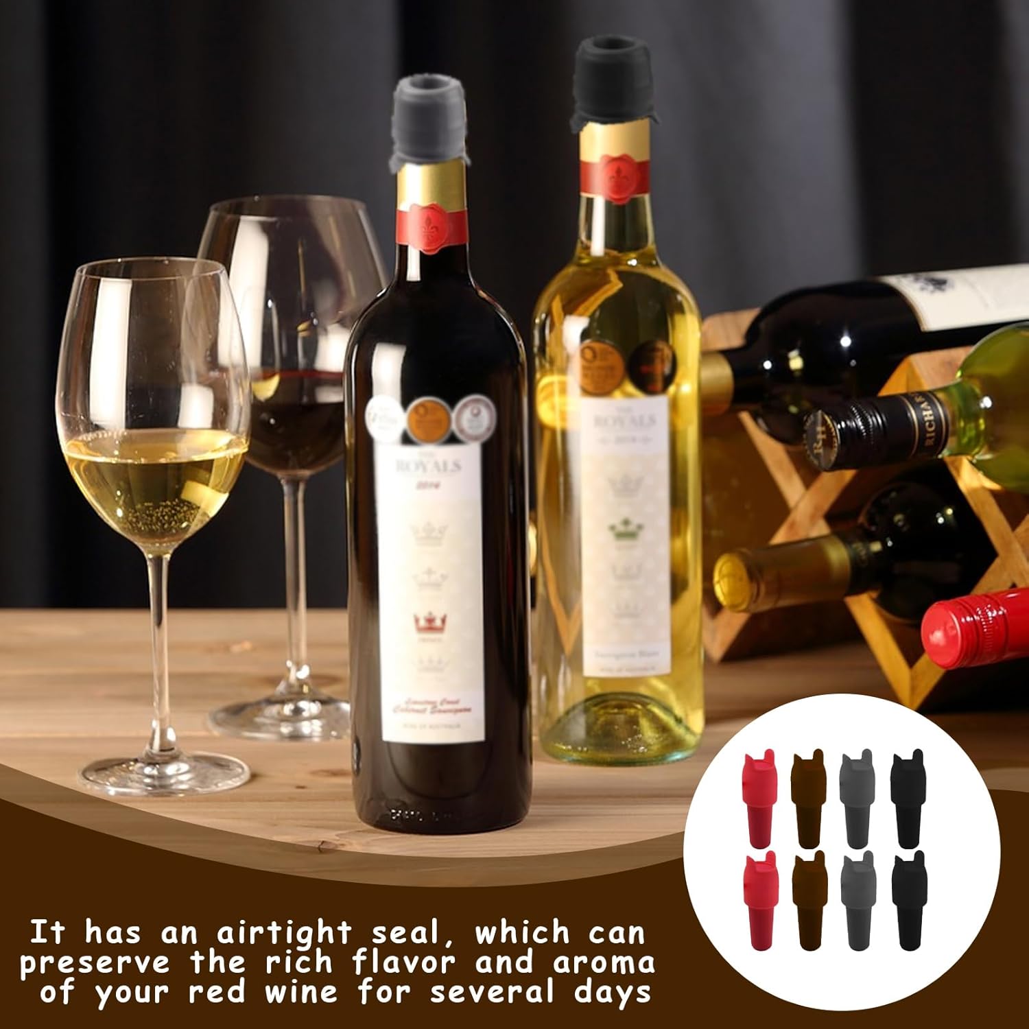 8 count   Stopper,   Stoppers For  Bottles, Keep  ,Suitable For Family Use(4 Colors)