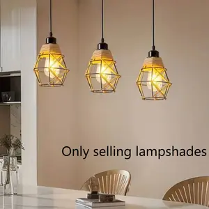 Hemp Rope Lampshade, Hanging Lamp Shade, Retro Nostalgic Decoration Lampshade for Home Bar Clothing Store