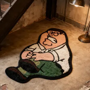 Cartoon Character Bedroom Rug, Non-Slip Soft Mat, Ideal for Bathroom and Kitchen, Indoor Decor, Anti-Slip Carpet, Comfortable Padding