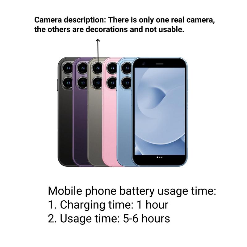 FUFFi Mini Smart Phone, 3.0 Inch Dual Card 3G Android 8.1 Phone, 2GB + 16GB GPS Bluetooth-compatible WiFi Portable Small Smart Phone, Learning Machine, Pink Learning Tablet, Learning Tool