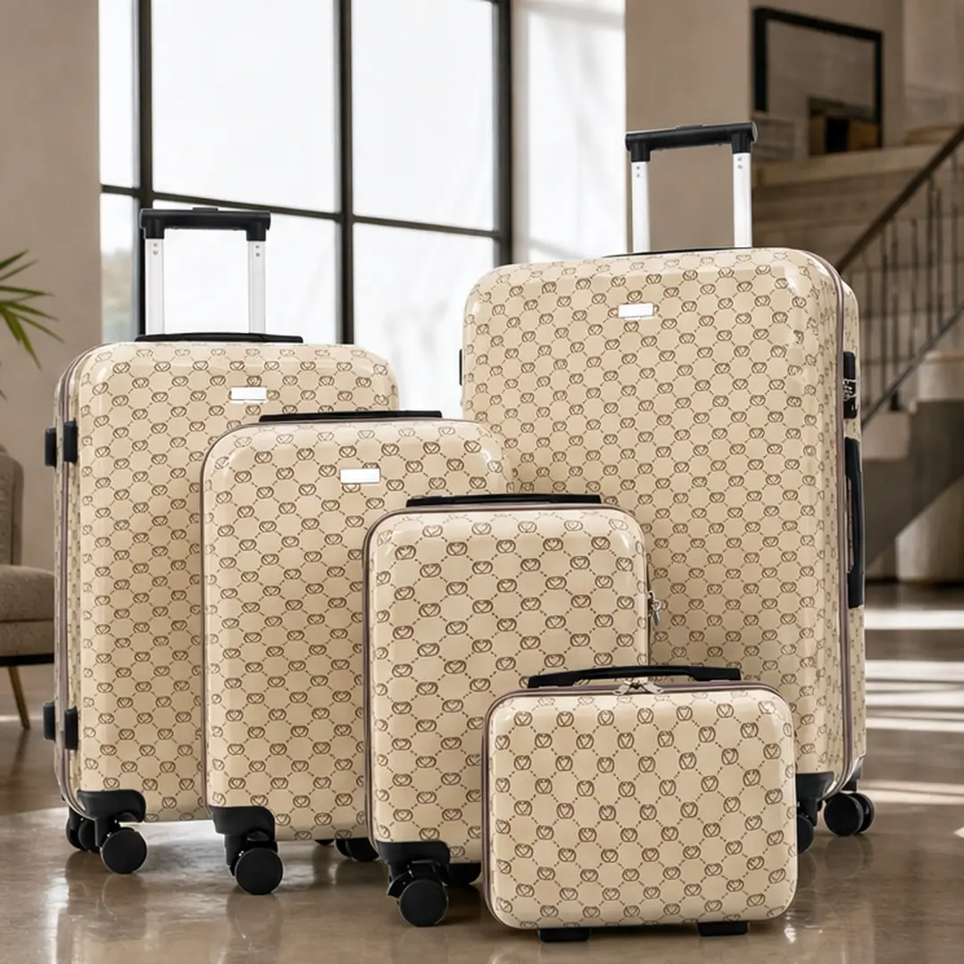 5-Piece Hardside Travel Luggage Set - 14-inch,16-inch,20-inch,24-inch,28-inch ABS Spinner Suitcases with TSA Lock, 360° Quiet Spinner Wheels, Multi-Stage Adjustable Handle, Lightweight Durable Bags for Men