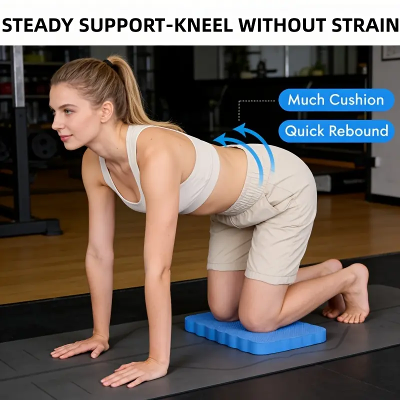 Thick, highly elastic yoga and fitness mat with quick-rebound foam; a non-slip, multi-purpose mat suitable for gardening and cleaning, Exercise Mats