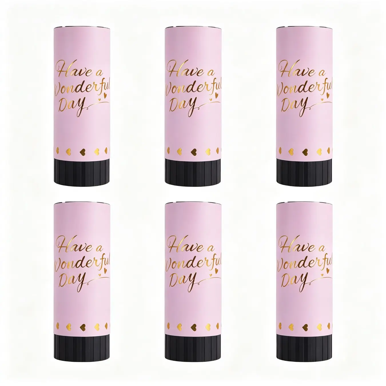 Confetti Cannon Set, 6-Piece Compressed Air Party Launcher, Includes Gold Foil and Biodegradable Paper Rings, Perfect for Weddings, Birthdays, Graduations