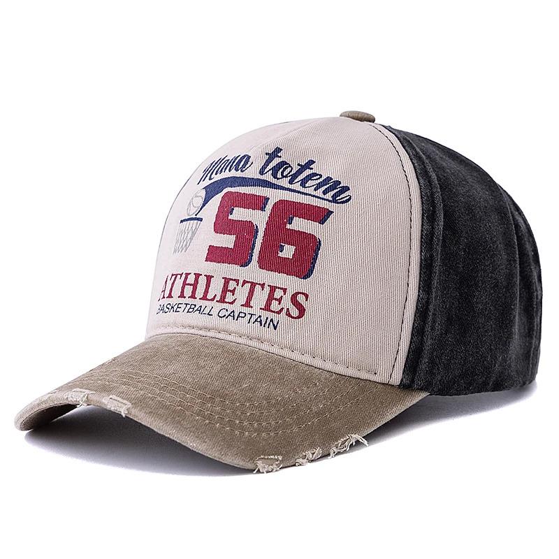 Unisex Vintage Washed Cotton Baseball Cap BASKETBALL CAPTAIN 56 Letter Embroidery Men And Women Outdoor Sports Hat