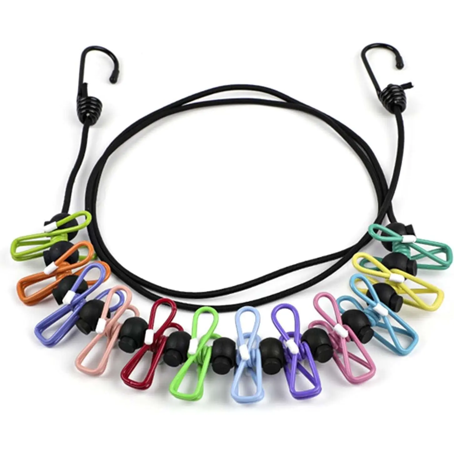 Travel Clothesline, Retractable Clothesline Camping Washing Line with 12 Clothes Clips for Indoor Laundry Drying line,Outdoor Camping Accessories(1.8M)