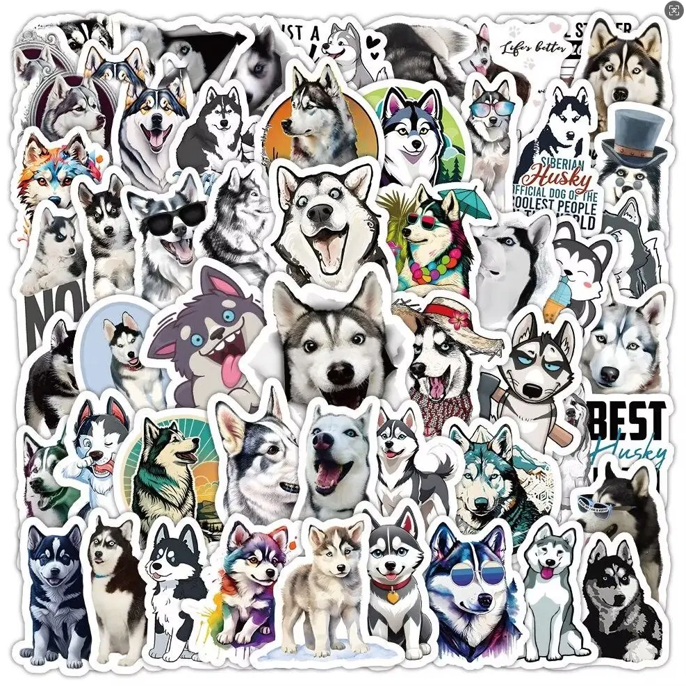 60pcs Husky Stickers, High Aesthetic Cute Dog Creative Decoration Stickers, Fun and Adorable Pet Accessories for Home Decor