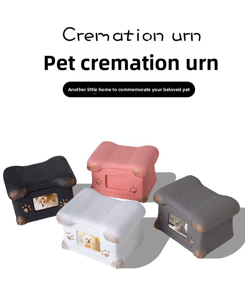 SoPets Pet Cremation Urn for Dogs Cats Personalized Memorial Box for Ashes with Secure Lid and Engraving Plate to Honor Your Beloved Pet Angel