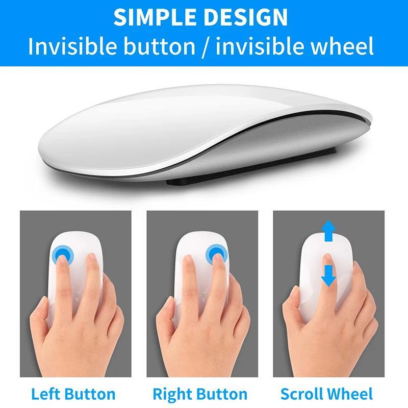 Wireless Bluetooth Computer Mouse Magic Dual-Mode Silent Rechargeable Touch Slim Ergonomic PC Mice