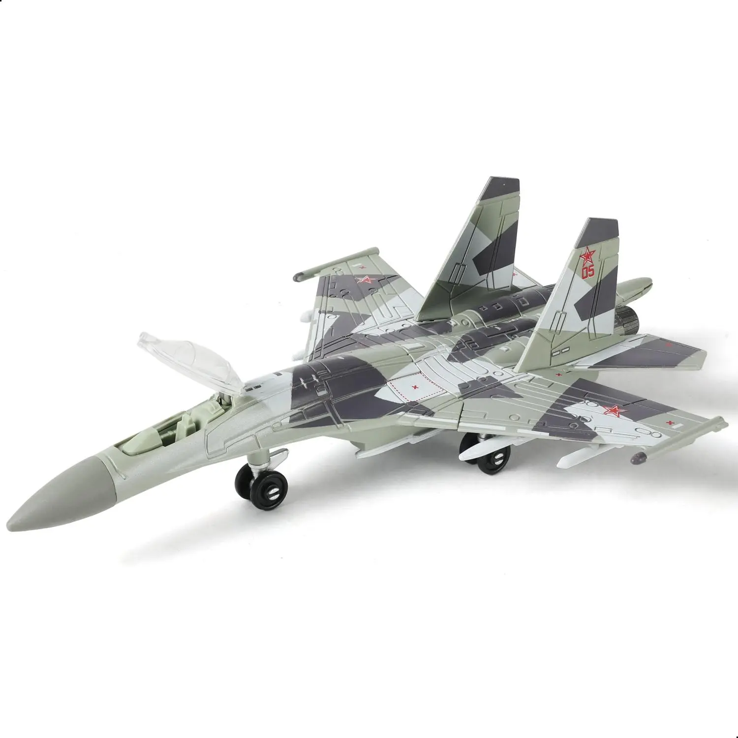 1/100 Scale Su-35 Fighter Jet Quick Build Model Kit – 25-Piece DIY Military Aircraft Assembly Toy with Display Stand, Collectible Aviation Gift for Adults and Kids