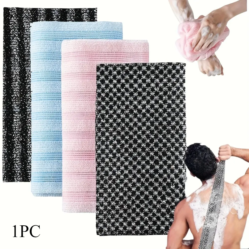 2/4pcs Shower Towel, Japanese Exfoliating Towel, Extra Long Exfoliating Shower Towel, Double-Sided Exfoliating Washcloth, Japanese Back Scrubber, Exfoliating Body Scrubber for Men Women, Exfoliating Bath Washcloth