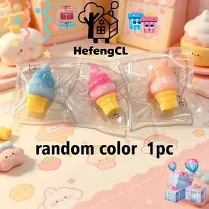 1/2/3 pcs Cone-Shaped Ice Cream Squeeze Toys, Soft Slow-Rebound Stress-Relief Squishy Fidgets, Snack-Themed Party Favors and Dress-Up Toys for Boys and Girls
