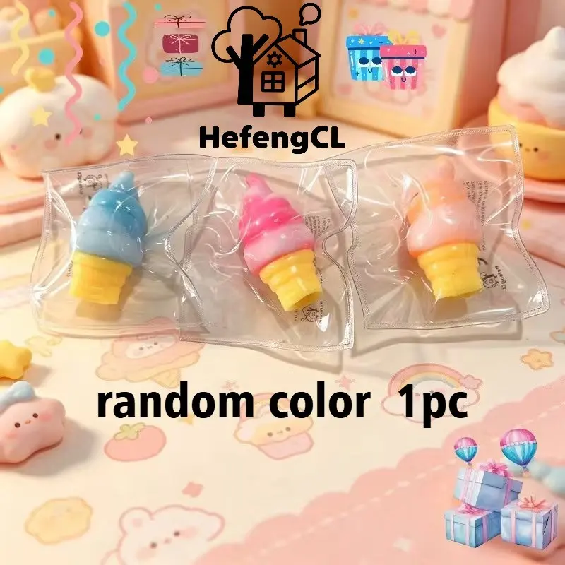 1/2/3pcs Cone-Shaped Squeeze Toys, Ice Cream Shaped Stress Relievers, Boys And Girls Dress-Up Toys Food, Snack Theme Birthday Party Gift, Unique Present, Soft Toy Slow Rebound Sensory Toy, Sensory Squishies