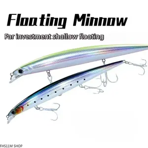 Long Casting Floating Minnow Fishing Lure, 175MM 26G Shallow Diving Hard Bait With Realistic Baitfish Action For Bass Fishing, Striper Fishing, Saltwater Fishing, Surf Fishing And Predator Fish Anglers