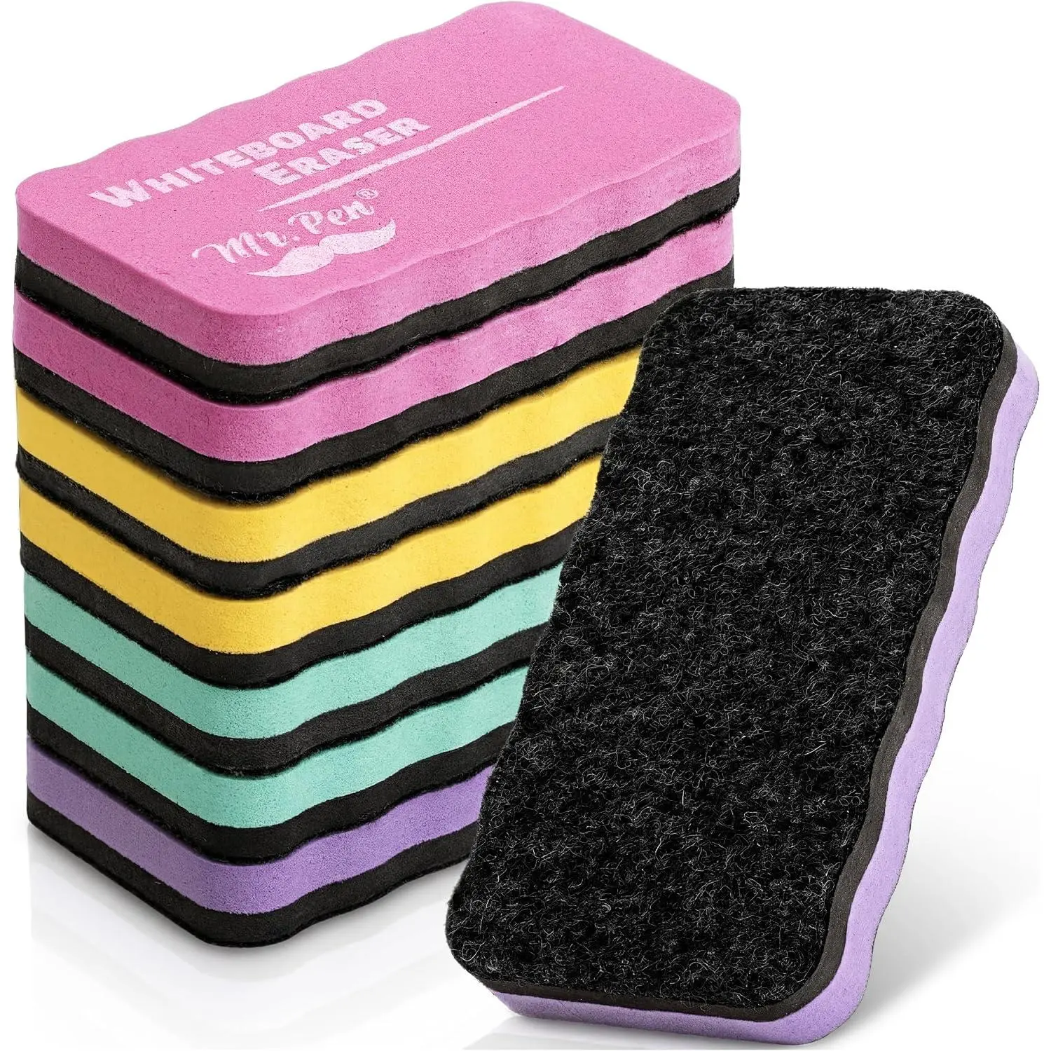 -  Dry Erase Erasers, 4"x2.25", 8 Pack | Colorful  Whiteboard Erasers for White Board, Classroom, , Office,  to School Supplies