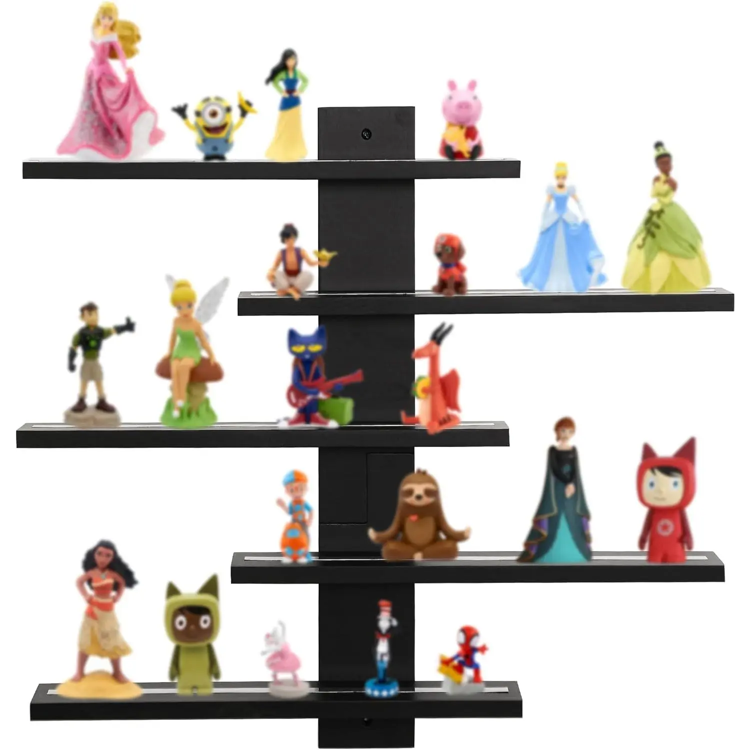 Magnetic Floating Shelf for Wall,for Tonie Shelf,Small Wood Display Shelves Rack for Collectibles-Figures,Shot Glasses,Mini Decor,for Toy(Black