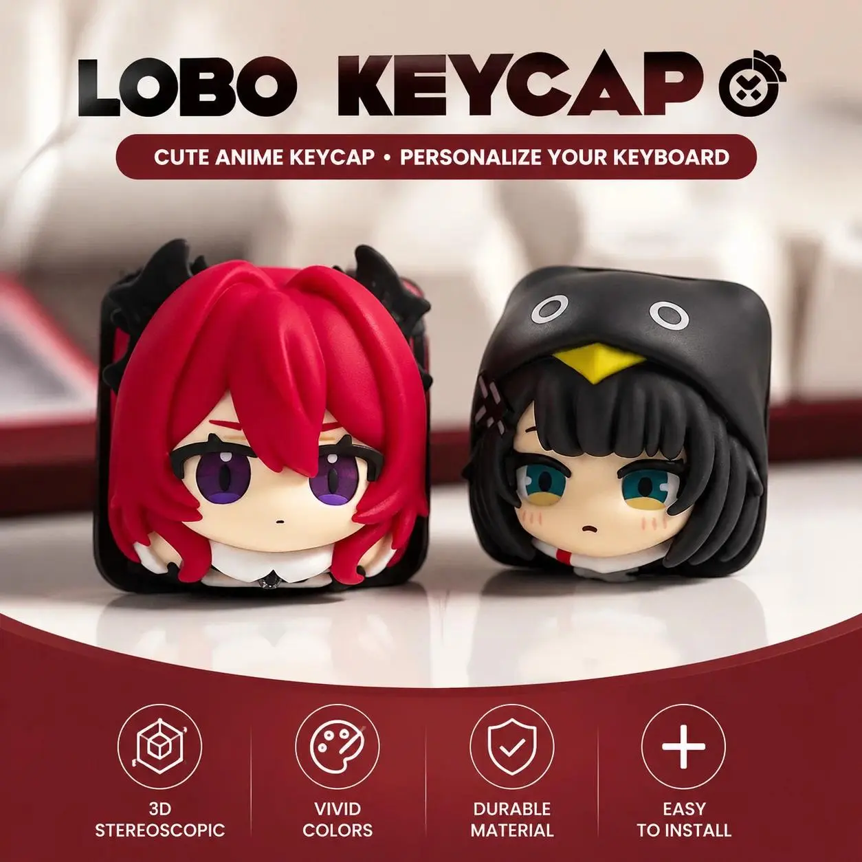 Lobo Keycap Artisan Keycap Arknights Endfield Administrator Custom Resin Esc Creative For Mechanical Keyboard Gaming Lovers