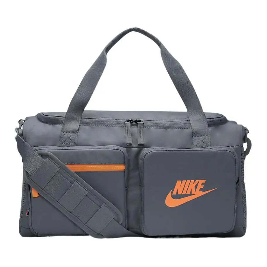 Nike Basic Oversized Logo Sport Duffel Bag for Men and Women – Gray and Orange