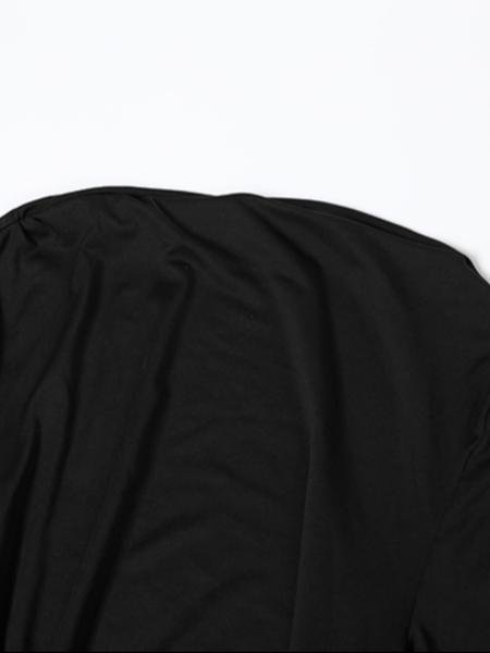 Elegant Women's Long Sleeve Dress with Ring Buckle Tie, Slim-Fit Casual Muslim Clothing for Fall & Winter, Plain Color Daily Wear, Modest Solid Color Dress, Modest Muslim Outfits