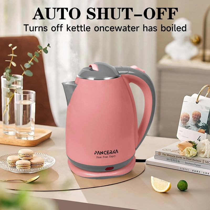 1.8l US Plug Charging Electric Kettle, Thermostatic Kettle, 1 Count 2 Layers Stainless Steel Water Heater, Anti-scalding Design Instant Coffee & Tea Kettle #TOP PICKS