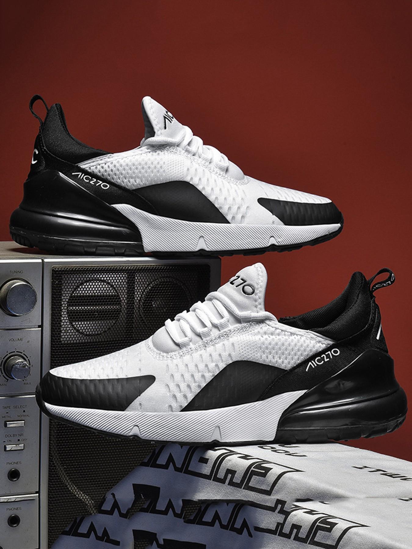 Men's 270 Air Cushion Running Sneakers, Breathable Mesh Upper, Shock-Absorbing Sole, Athletic Gym Shoes for American Athletes & Sneakerheads Men's 270 Air Cushion Running Sneakers, Breathable Mesh Upper, Shock-Absorbing Sole, Athletic Gym Shoes for American Athletes & Sneakerheads